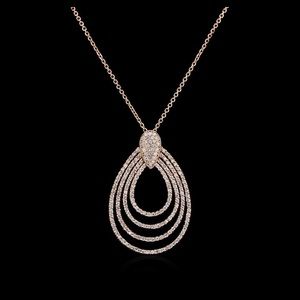 14KT Rose Gold Diamond Pendant Necklace
